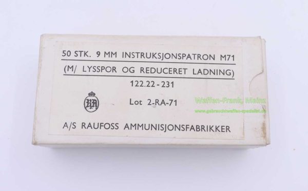 Raufoss Ammunisjonsfabrikker Pistolenmunition 9mmLuger/Parabellum/9x19