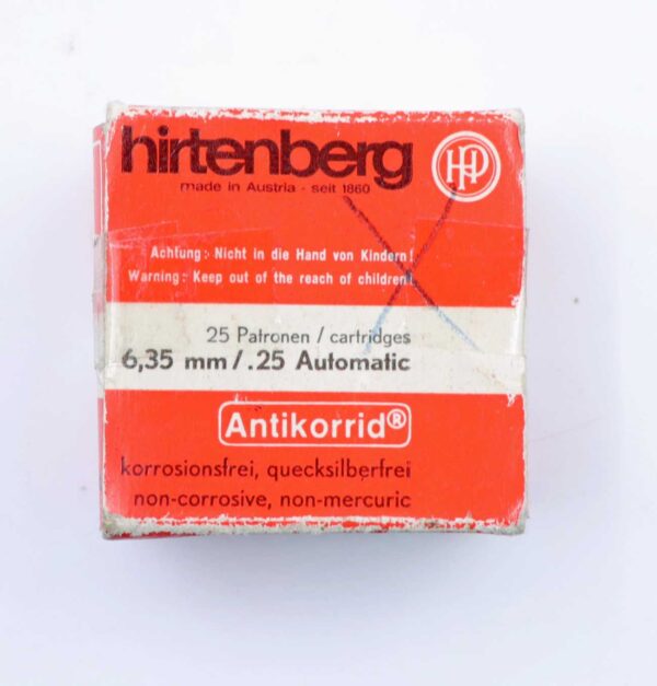 Hirtenberger / Österreich Pistolenmunition 6,35mmBrowning/.25ACP