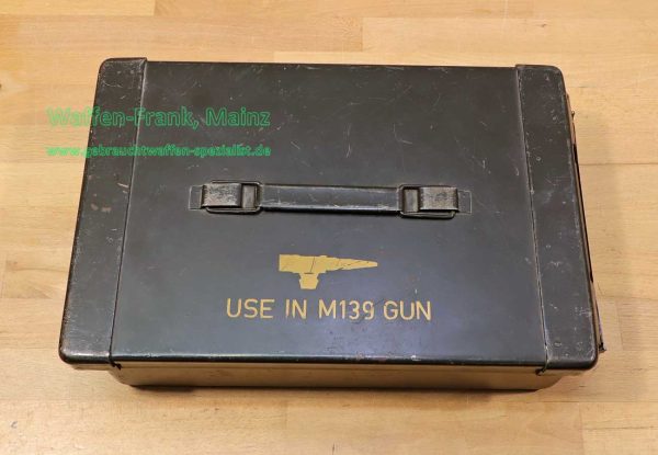 USA, Diverse Munitionskiste, Metall/M139Gun  Vietnam-Ära M139 Gun