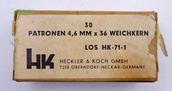 Heckler & Koch - Oberndorf Büchsenpatronen 4,6x36mm/Weichkern