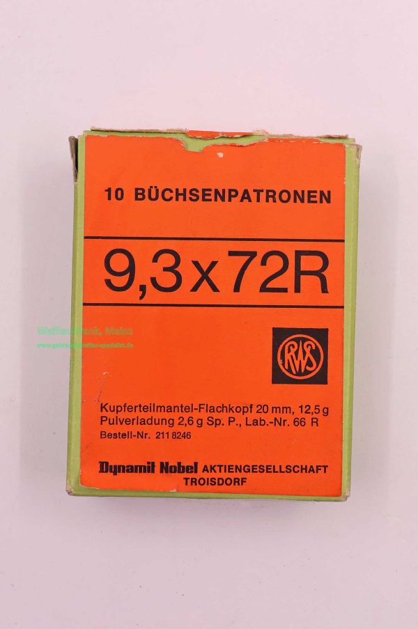 RWS (WZd.Fa.Rottweil) Büchsenpatronen 9,3x72R