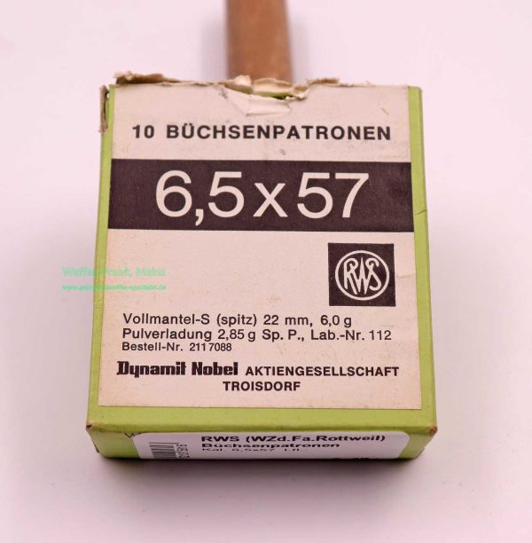 RWS (WZd.Fa.Rottweil) Büchsenpatronen 6,5x57