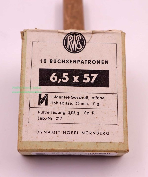 RWS (WZd.Fa.Rottweil) Büchsenpatronen 6,5x57