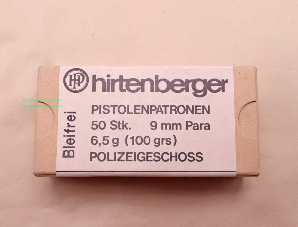 Hirtenberger / Österreich Pistolenmunition 9mmLuger/Parabellum/9x19