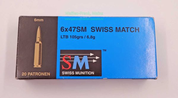 Swiss Ammunition Büchsenpatronen 6x47Swiss Match