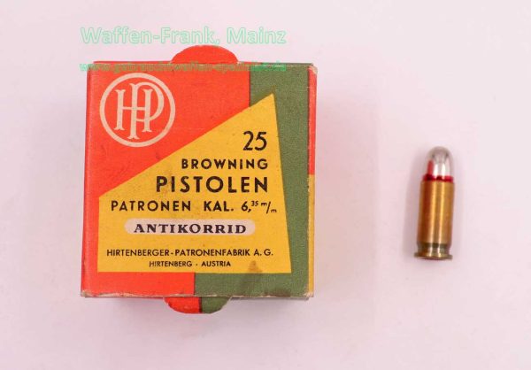 Hirtenberger / Österreich Pistolenmunition 6,35mmBrowning/.25ACP