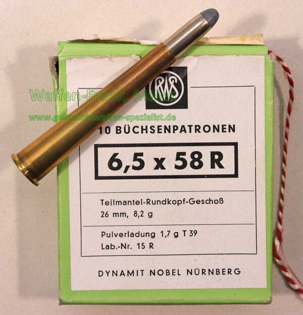 RWS (WZd.Fa.Rottweil) Büchsenpatronen 6,5x58R