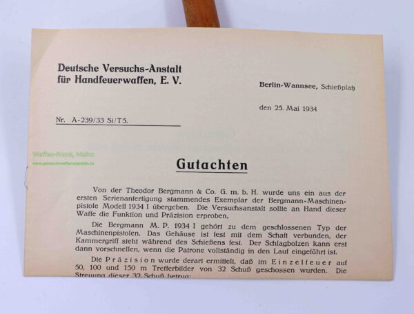 unbekannt Gutachten B.M.P. 32 Original Kopie